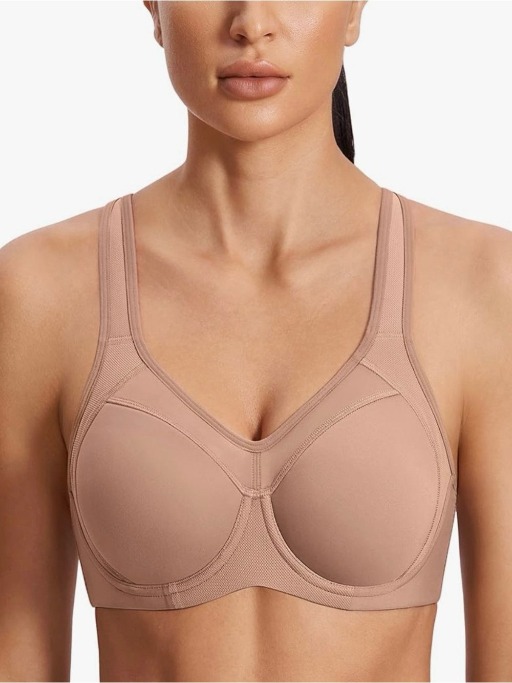Everyday Support Full-Coverage Wireless-Like Sports Bra - Nude